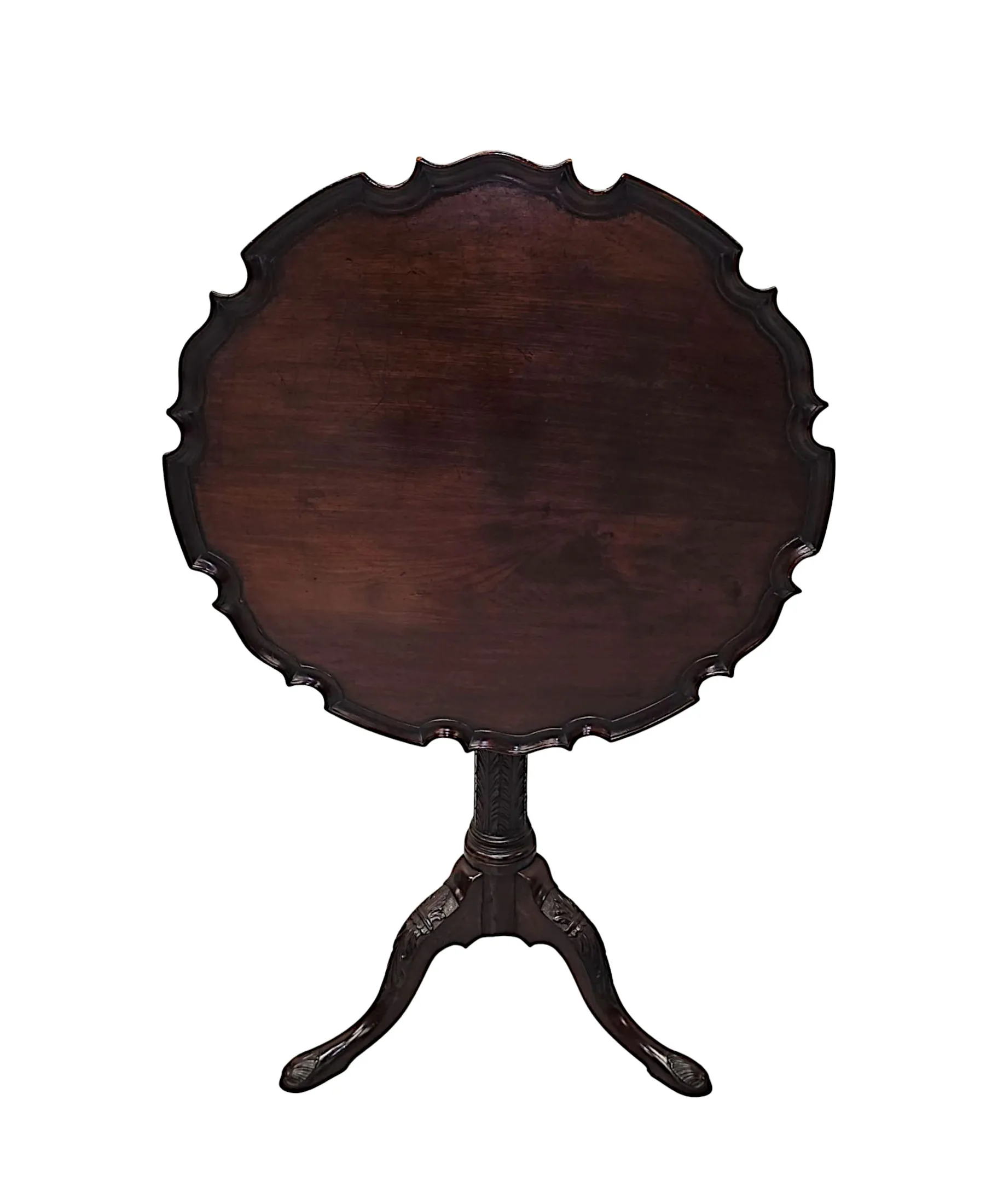  A Very Rare Georgian Irish Flip Top Table with Pie Crust Top
