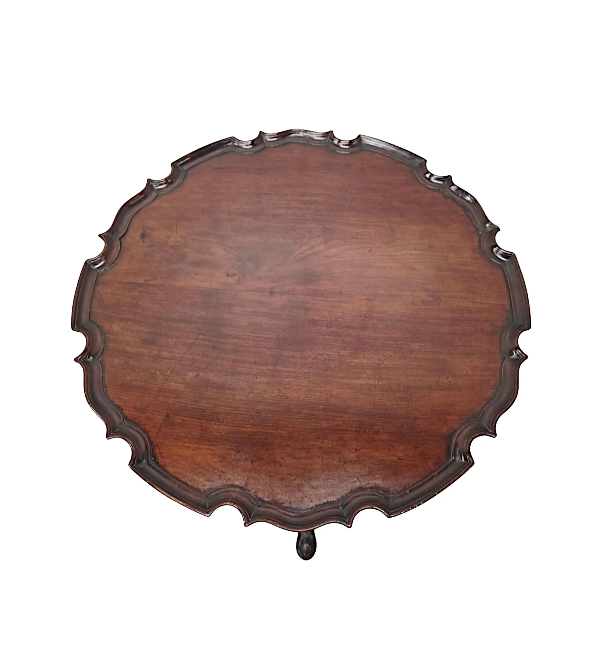  A Very Rare Georgian Irish Flip Top Table with Pie Crust Top