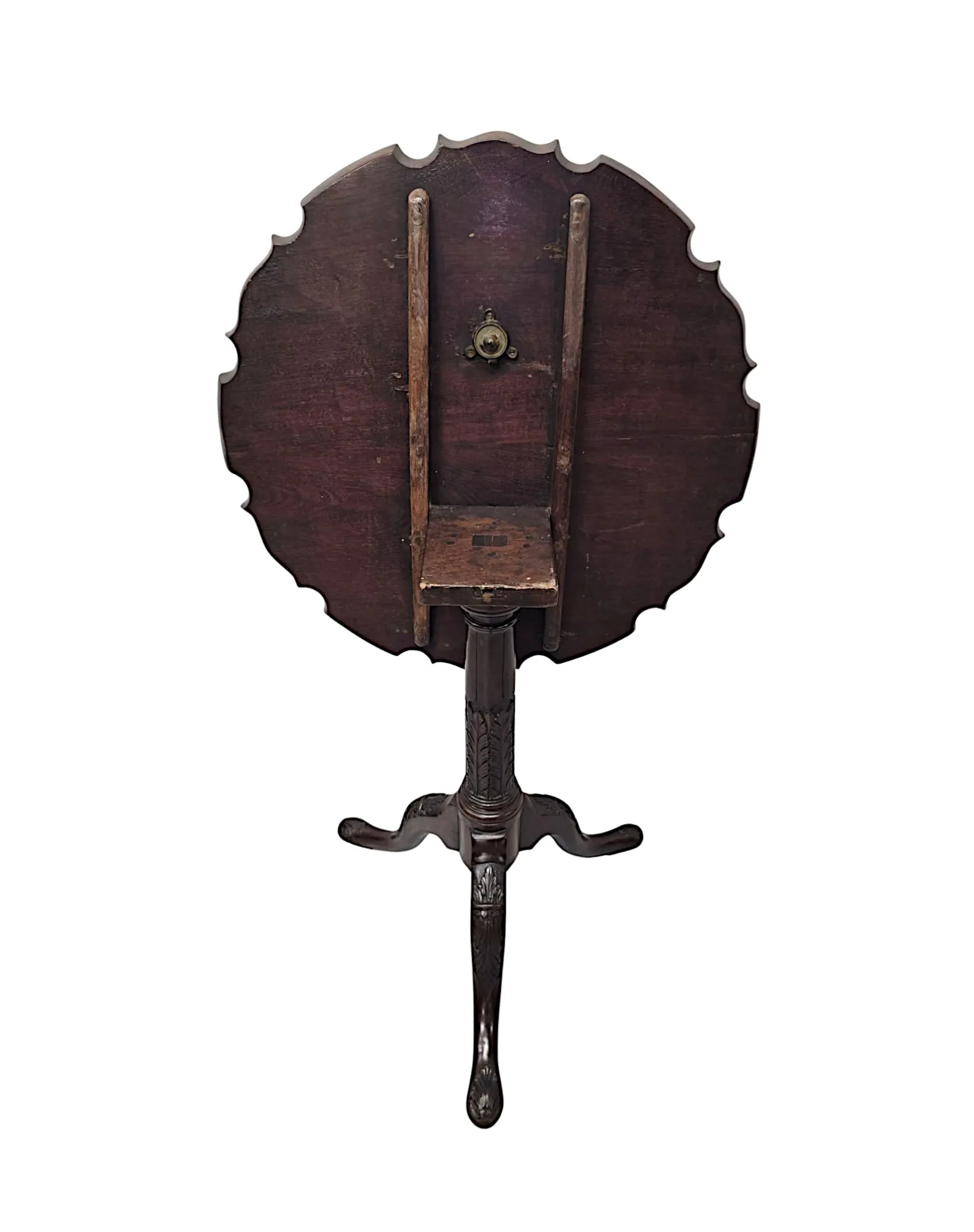  A Very Rare Georgian Irish Flip Top Table with Pie Crust Top