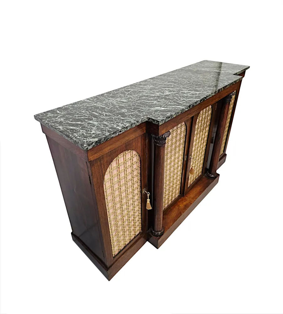  A Fabulous Early 19th Century William IV Marble Top Side Cabinet