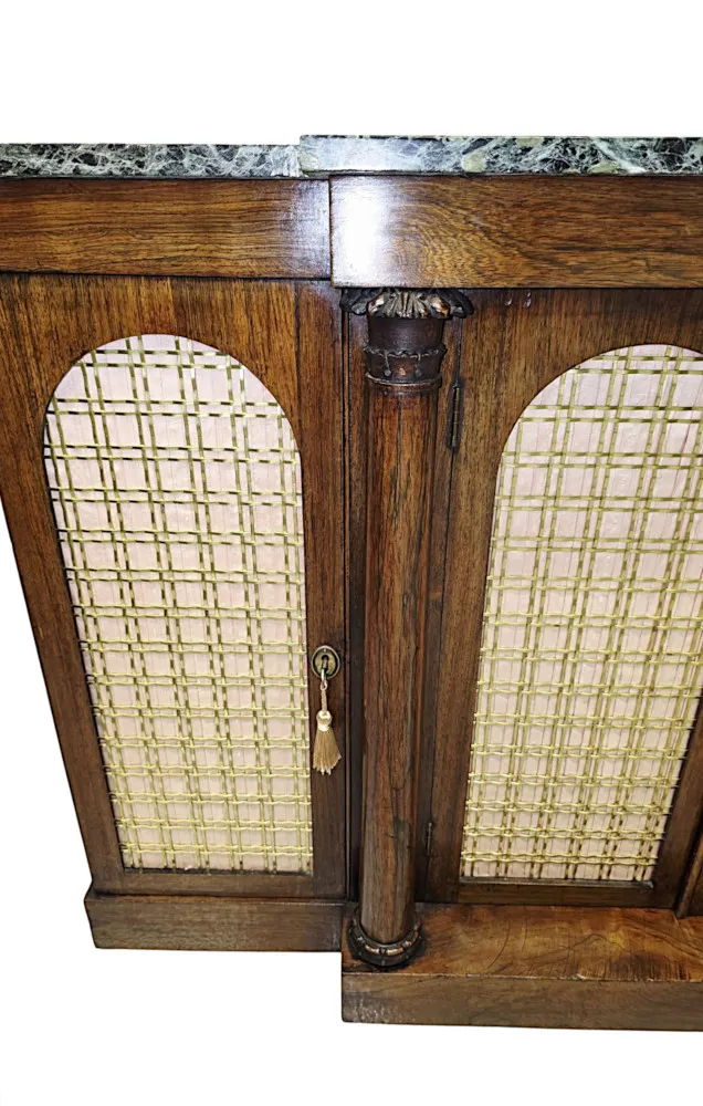  A Fabulous Early 19th Century William IV Marble Top Side Cabinet