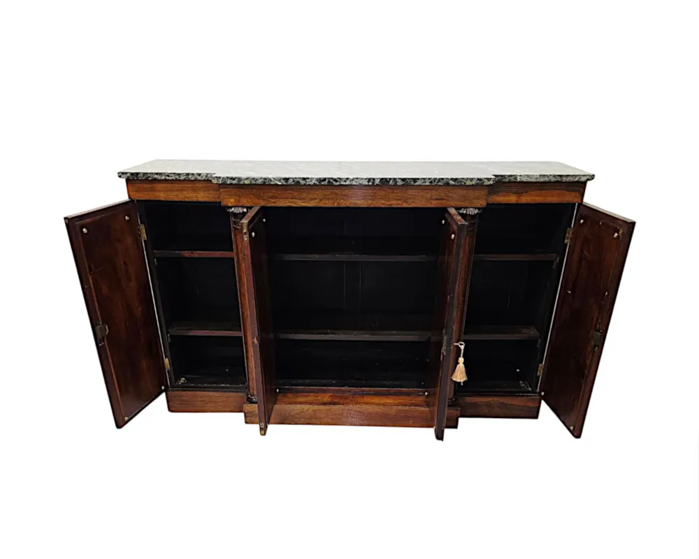  A Fabulous Early 19th Century William IV Marble Top Side Cabinet