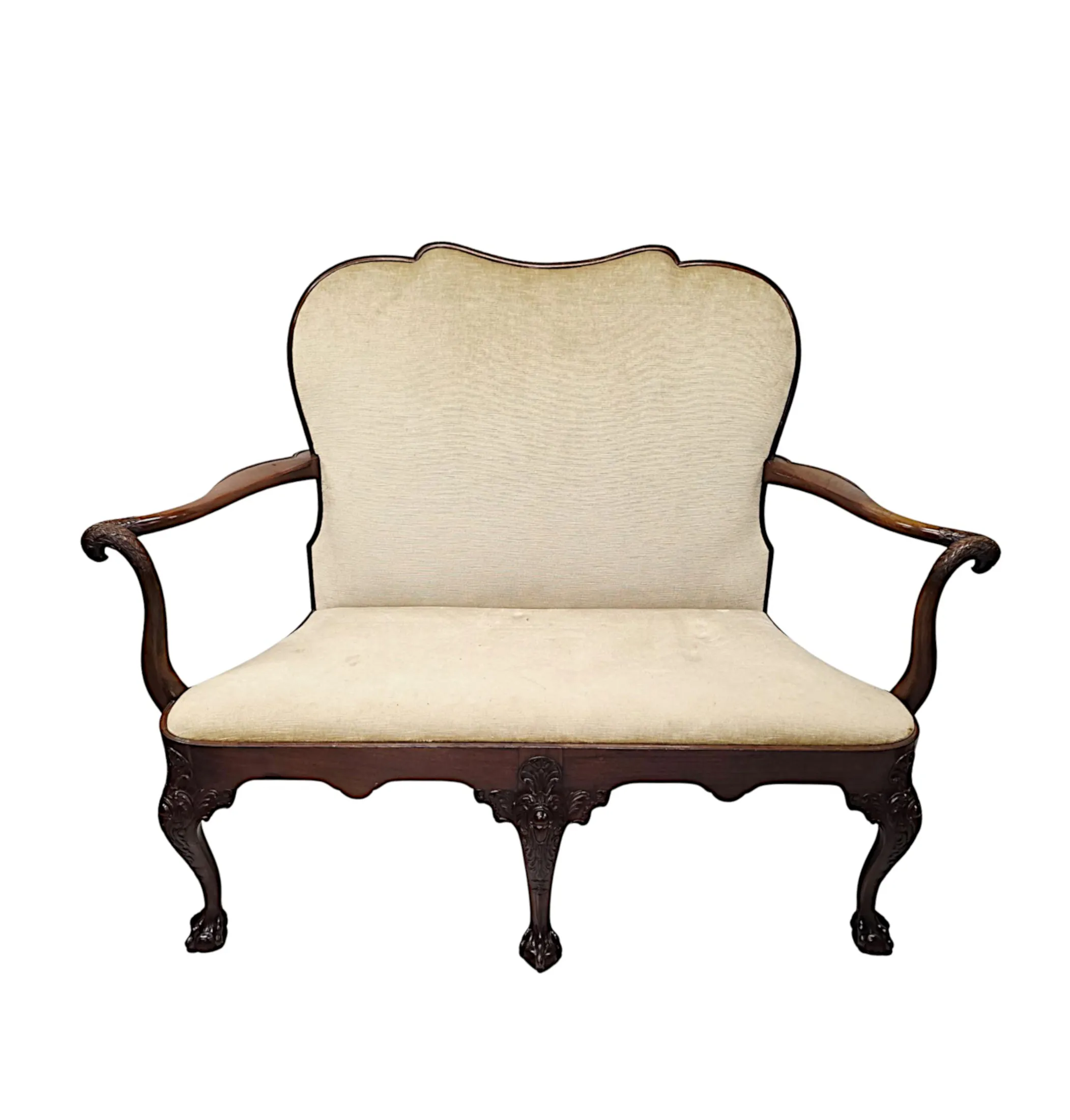 A Very Rare Late 19th Century Irish Two Seater Settee In the Manner of 'Butlers of Dublin'