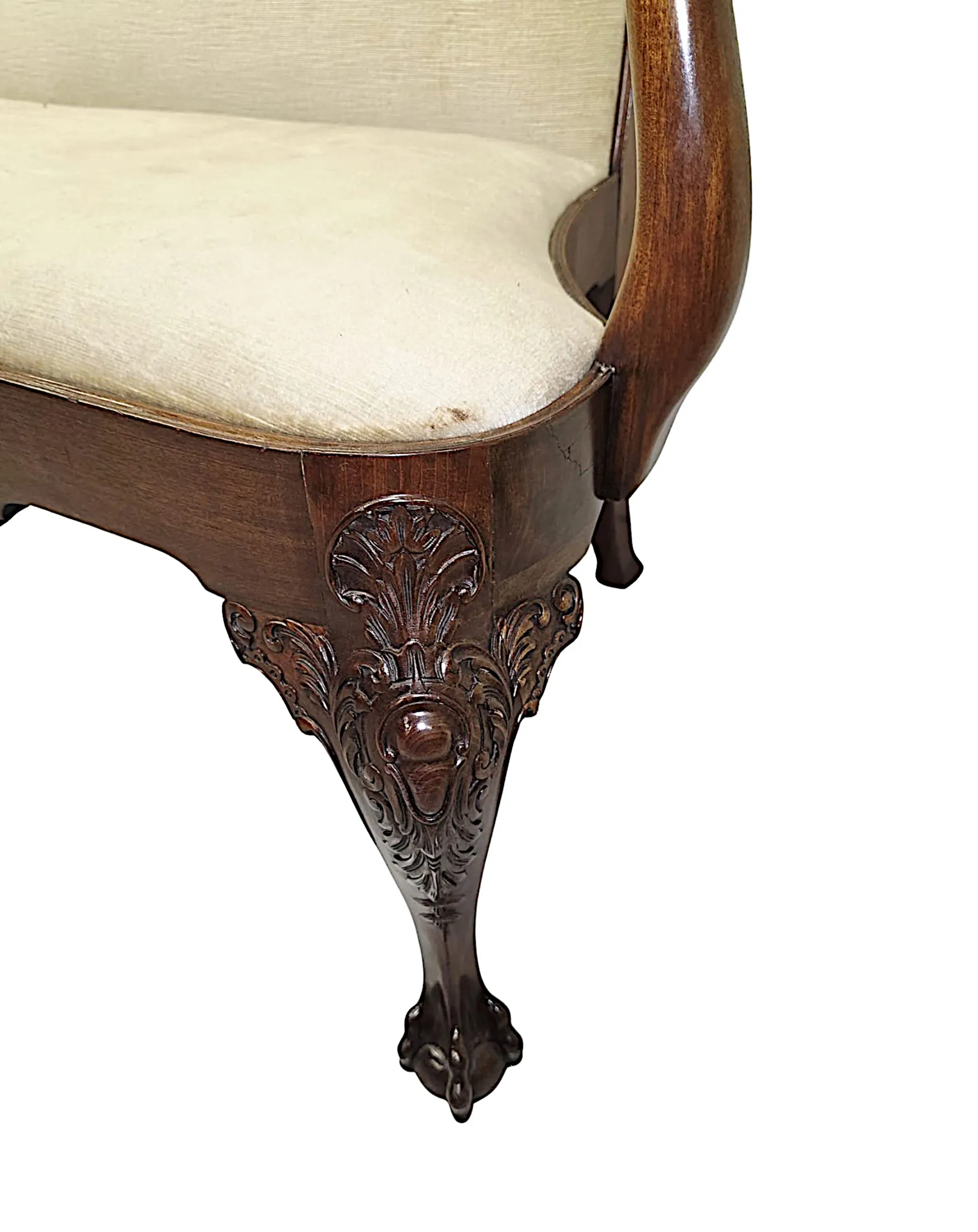 A Very Rare Late 19th Century Irish Two Seater Settee In the Manner of 'Butlers of Dublin'