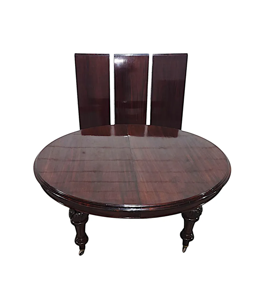 A Very Fine 19th Century Irish D-End Dining Table with Three Extra Leaves in the Manner of Williams and Gibton Dublin