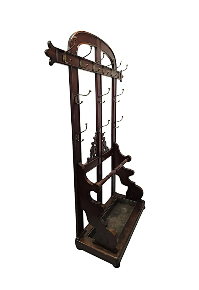 A Fabulous Large Size 19th Century Hall Stand With Fitted Base Liner