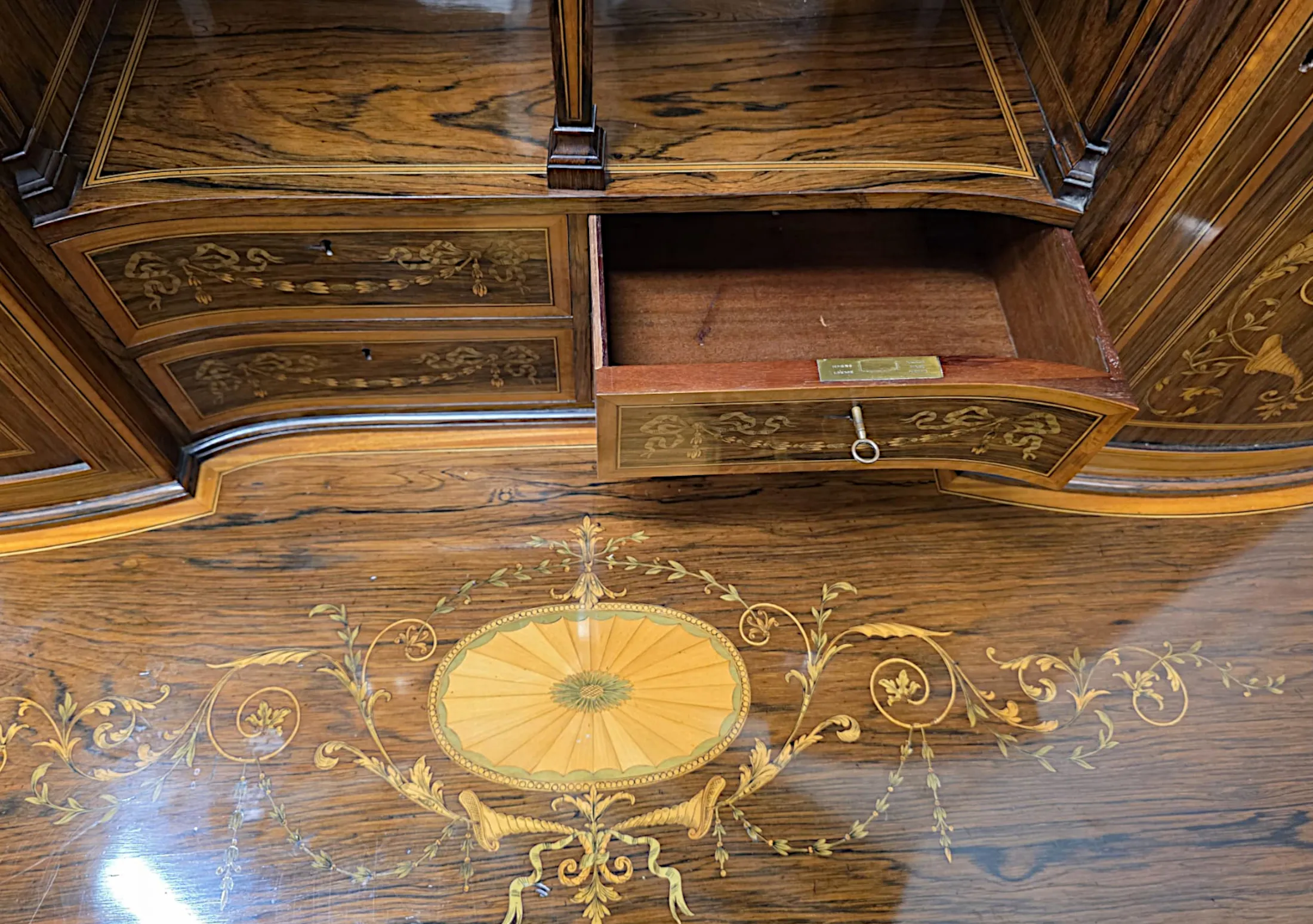 A Very Rare Edwardian Inlaid Cabinet Attributed to London Maker 'Edward and Roberts'