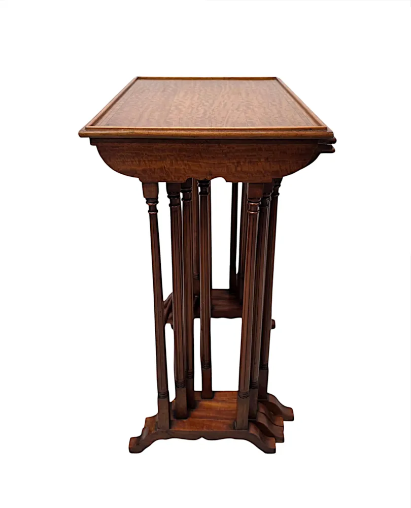 A Very Rare Edwardian Inlaid Satinwood Nest of Four tables 