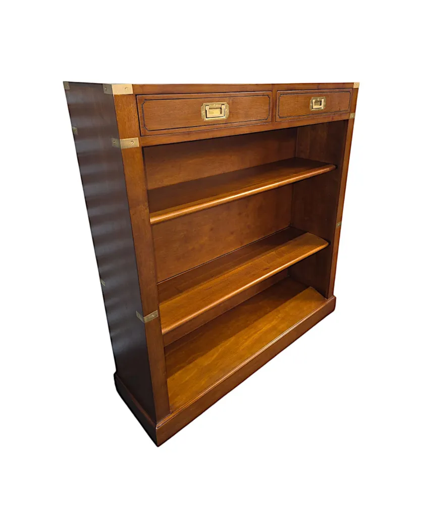 A Fabulous Brass Mounted Campaign Style Open Bookcase