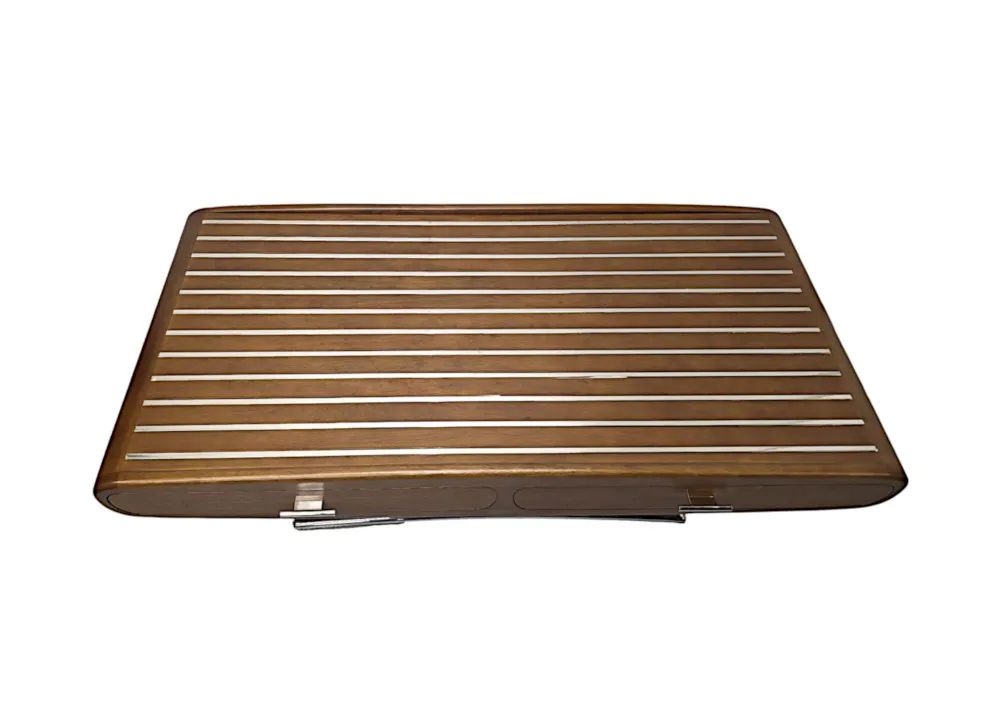 A Stunning Mid Century Design Walnut and Chrome Coffee Table with Four Drawers
