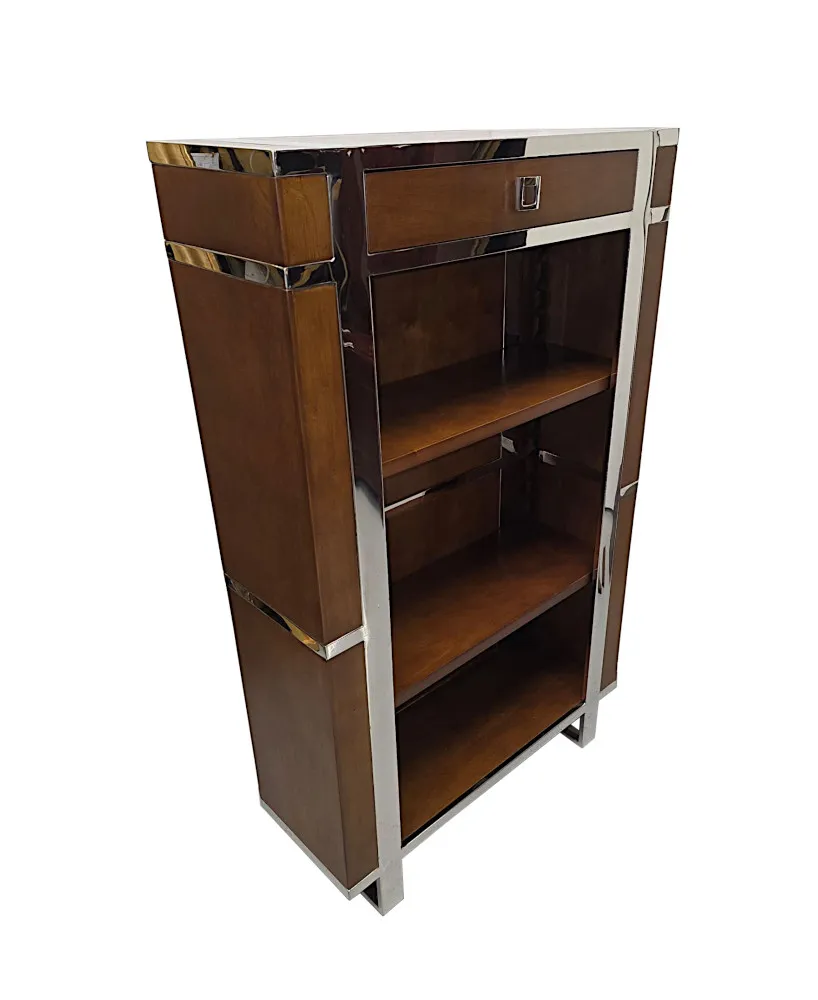 A Fabulous Chrome Mounted Open Bookcase
