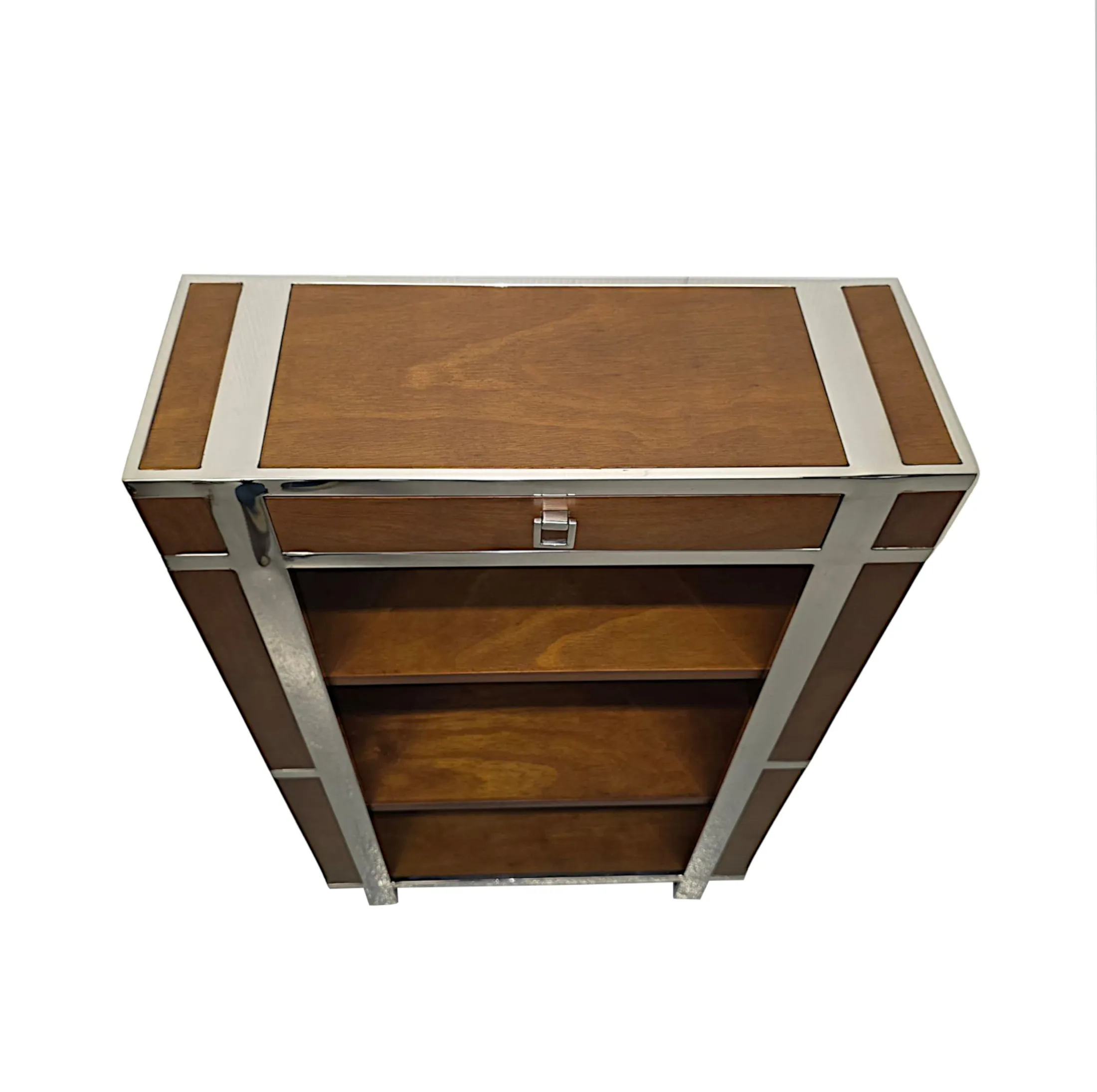 A Fabulous Chrome Mounted Open Bookcase