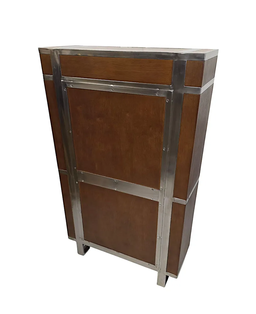A Fabulous Chrome Mounted Open Bookcase