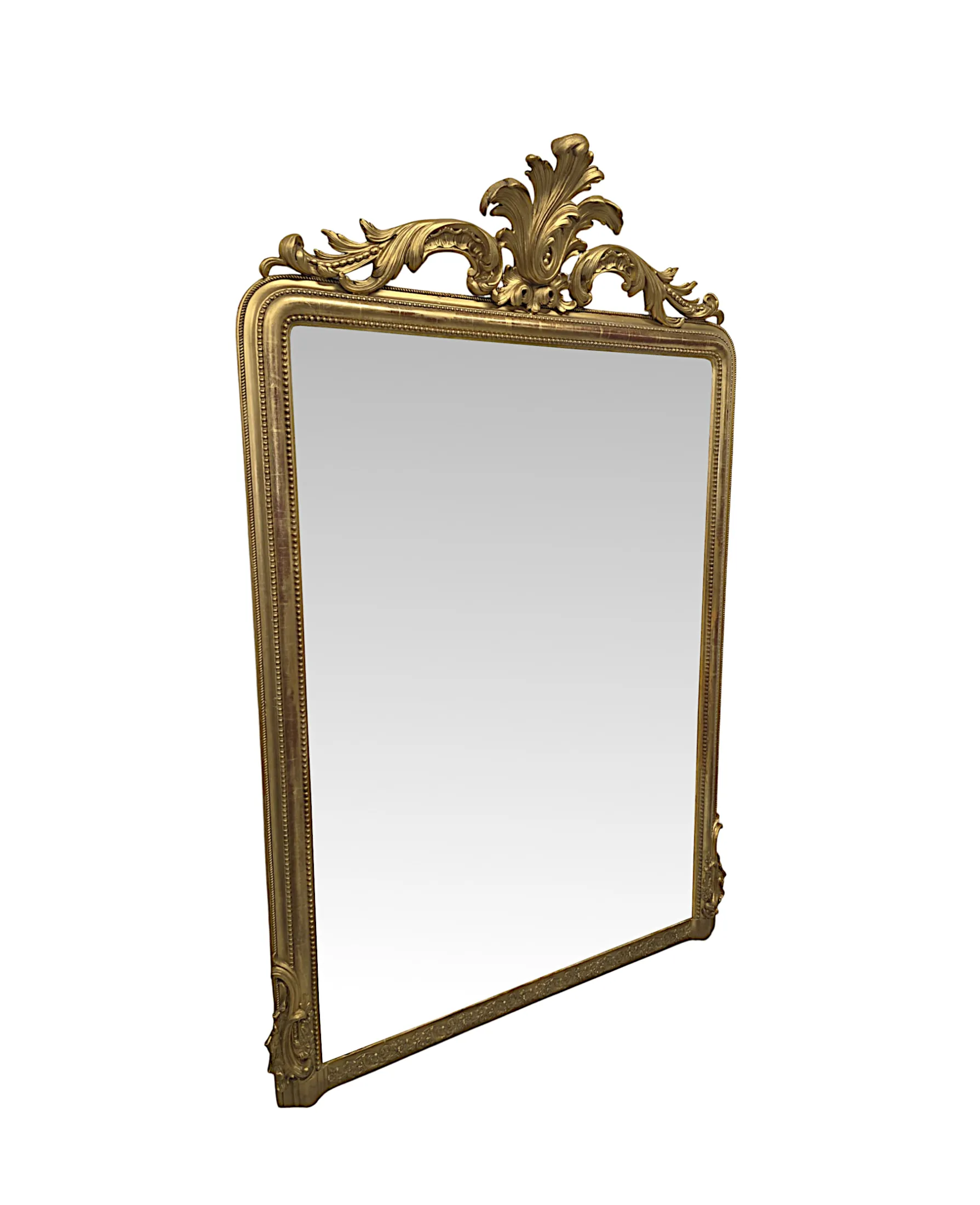 A Very Rare Pair of Massive 19th Century Giltwood Overmantel Mirrors
