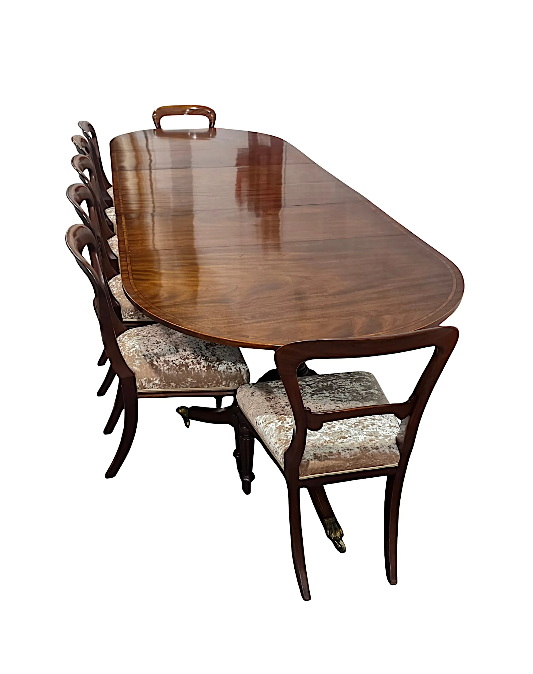 A Stunning Late 19th Century Inlaid D-End Twelve Seater Dining Table