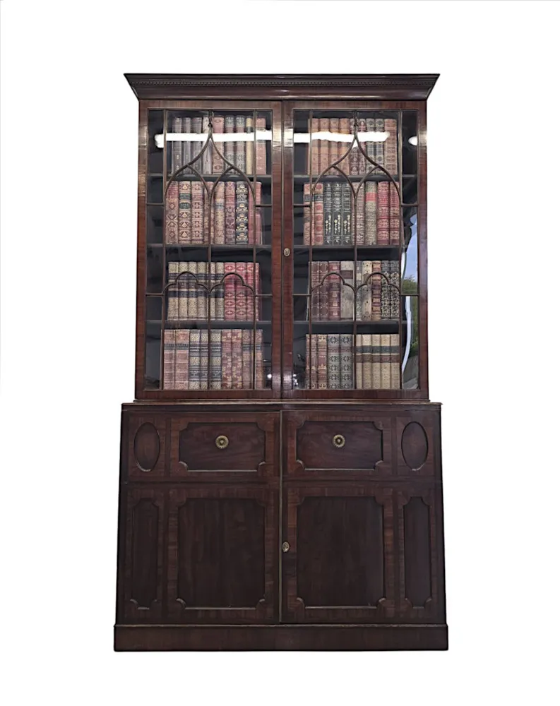 A Very Fine Large Early 19th Century Two Door Bookcase