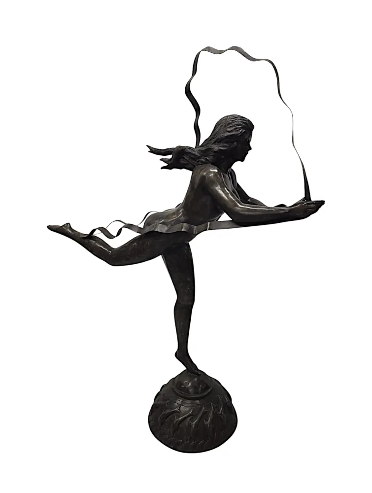 A Fabulous Life Size 20th Century Art Deco Style Bronze Figural Sculpture Depicting the Greek Mythological Maiden 'Atalanta' 
