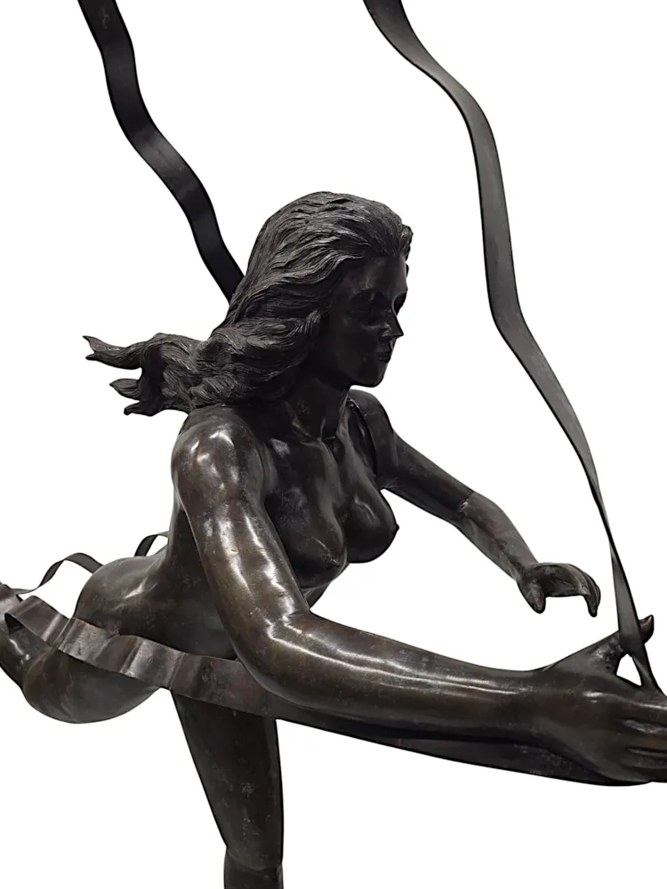 A Fabulous Life Size 20th Century Art Deco Style Bronze Figural Sculpture Depicting the Greek Mythological Maiden 'Atalanta' 