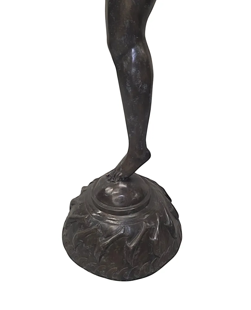 A Fabulous Life Size 20th Century Art Deco Style Bronze Figural Sculpture Depicting the Greek Mythological Maiden 'Atalanta' 