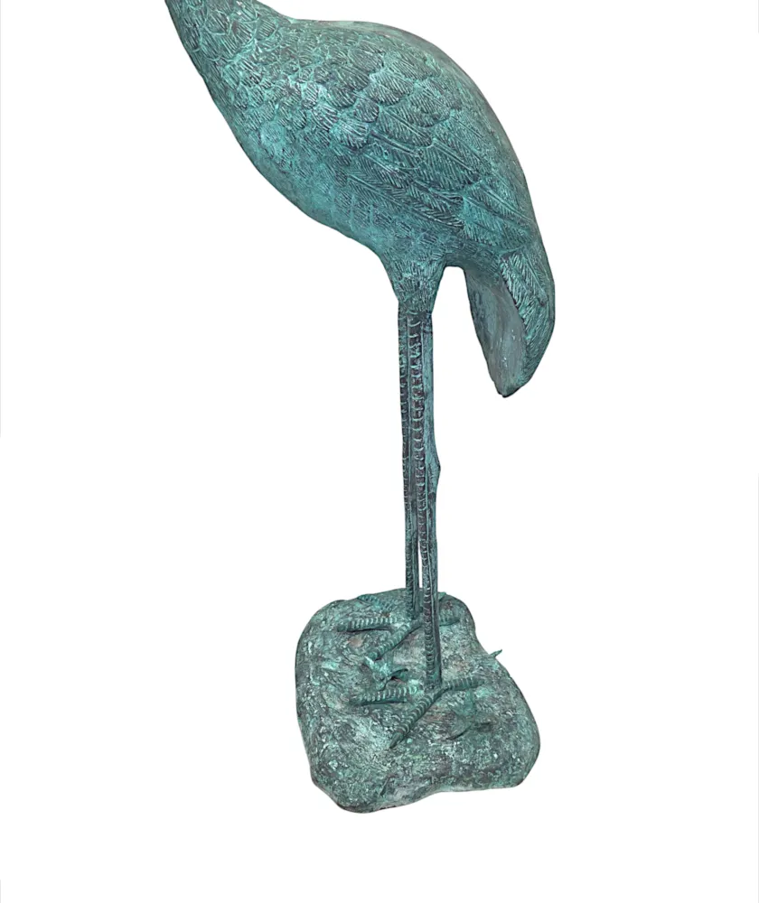 A Very Fine Pair of Bronze Animalier Garden Sculpture or Fountain of a Pair of Cranes