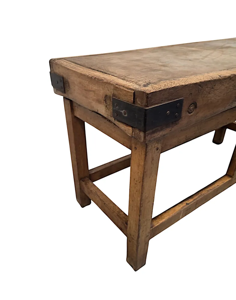 A Very Rare Late 19th Century Large Size Butcher Block