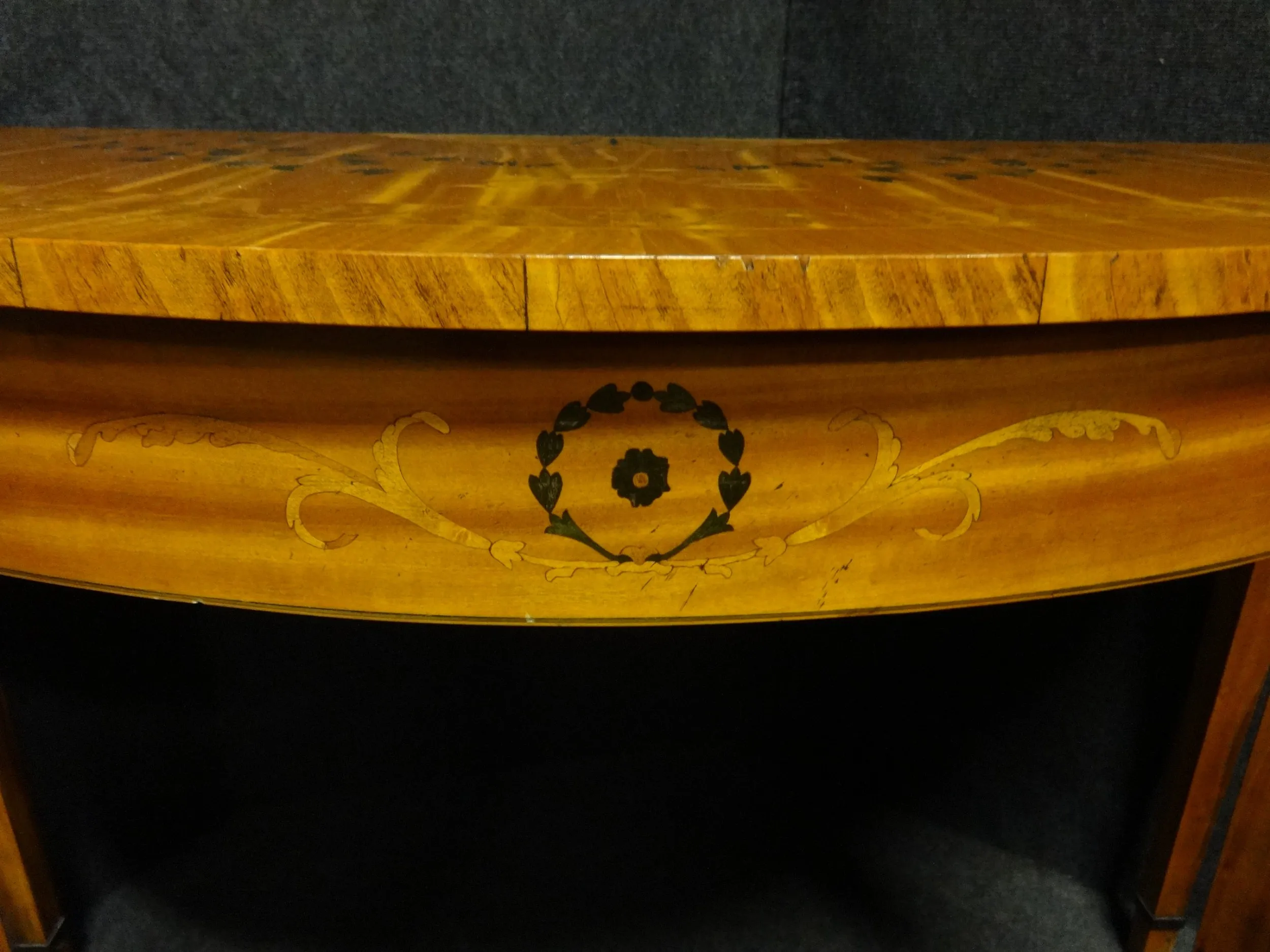 Pair of Satinwood Demi-lune Tables