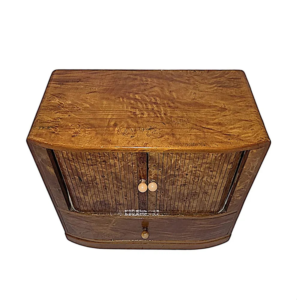  A Stunning Mid Century Design Satinwood Miniature Chest or Jewellery Box
